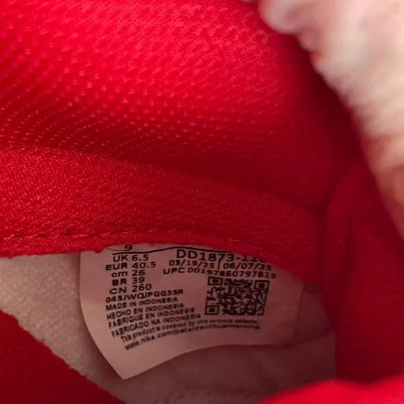 Nike Red and White Low-Top dunk Sneakers women’s 9 - Picture 6 of 10